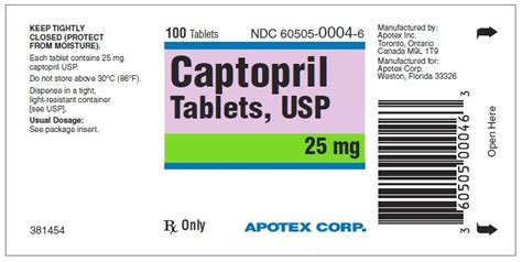 Captopril Tablets - FDA prescribing information, side effects and uses