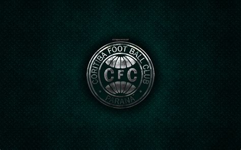 Download wallpapers Coritiba FC, Brazilian football club, green metal texture, metal logo ...