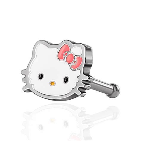 Hello Kitty Sanrio and Friends Nose Stud 316L Stainless Steel L-Bend Nose Ring Kuromi My Melody ...