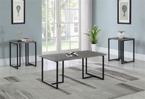 Coaster Fine Furniture - Nyla - 3-Piece Occasional Set - Weathered Grey ...