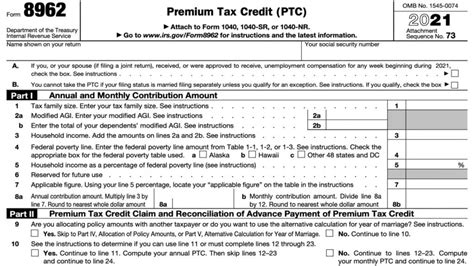 8962 Form 2024 - 2025 Premium Tax Credit - IRS Forms - TaxUni