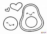 Lovely Avocado Coloring Page  Free Printable Pages sketch template