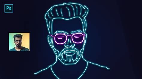 NEON PORTRAIT ILLUSTRATION IN PHOTOSHOP | PHOTOSHOP EFFECT | PHOTOSHOP TUTORIAL - YouTube