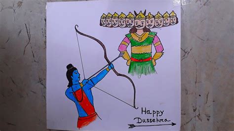 Dusshera drawing/easy drawing of dussehra/dussehra easy drawing/dussehra ki drawing/ravan ...