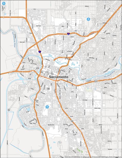 Map of Sacramento, California - GIS Geography