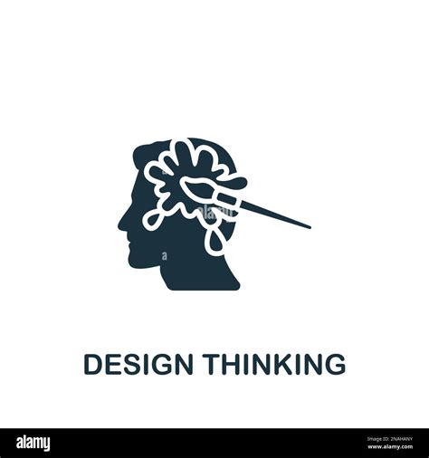 Design thinking icon. Monochrome simple sign from digitalization collection. Design thinking ...