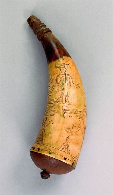 Primitive scrimshaw powder horn dated 1794, ini - Jan 15, 2010 | Pook & Pook, Inc. in PA ...