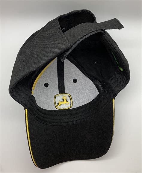 K-Products John Deere Hat Cap Black Yellow Logo Adjus… - Gem