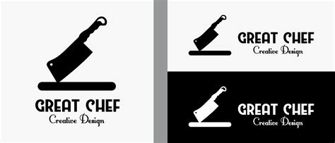 chef knife logo design template with silhouette in creative and simple concept. premium vector ...