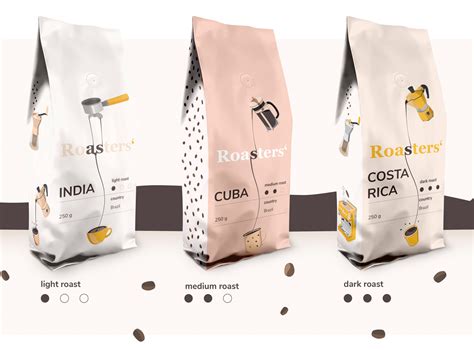 packaging design for coffee beans by Milica Lovíšková on Dribbble