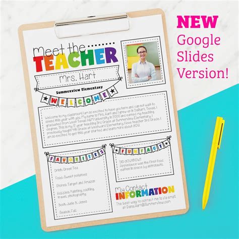 Meet The Teacher Google Slides Template Free