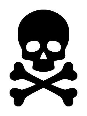 SKULL and CROSSBONES Vinyl Decal - Death's Head - Skeleton Poison ...