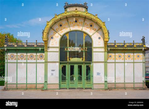 Vienna art nouveau, view of the old Karlsplatz U-bahn station in ...