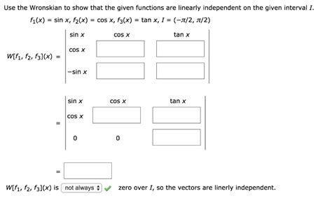 Solved Use the Wronskian to show that the given functions | Chegg.com