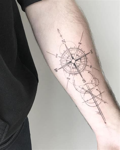 Chronic Ink tattoo Joanna Roman Fine Line Tattoo compass geometric ...