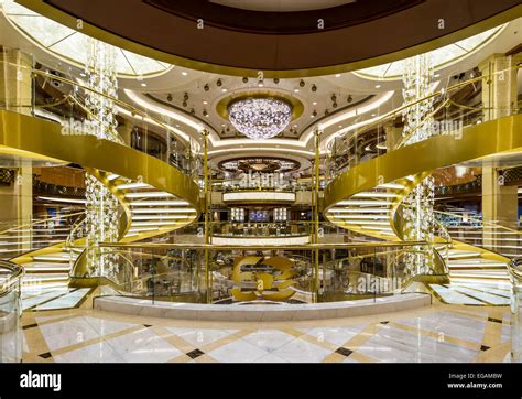 Interior decor in the atrium of the luxury cruise ship Regal Princess ...