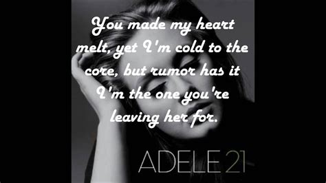 Rumor Has It by Adele LYRICS! - YouTube