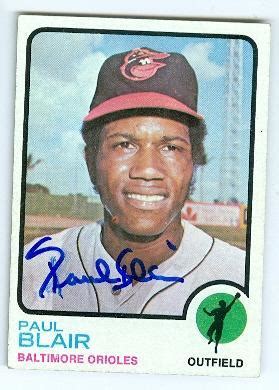 Paul Blair autographed baseball card (Baltimore Orioles) 1973 Topps #528