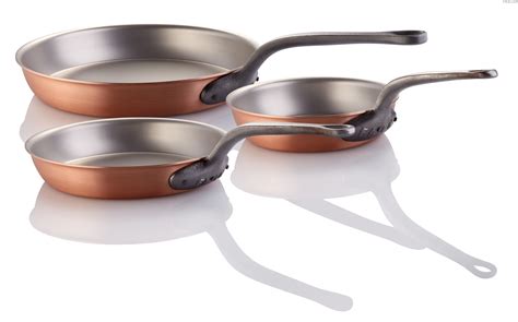 3-Piece Falk Classical Line Copper Frying Pan Set Copper Cookware Set, Copper Pans, Copper ...