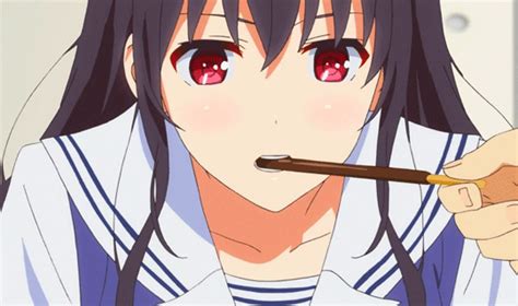 How to eat a stick of Pocky #Utaha #saekano Fan Anime, Saenai Heroine ...