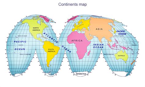 Continents Map bigger size