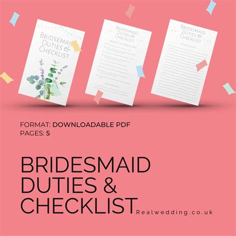 Printable Bridesmaid Duties Checklist - Real Wedding