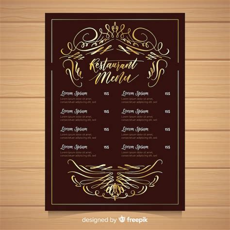 Elegant restaurant menu template with vintage typography | Free Vector