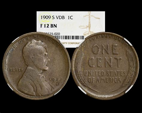 1909-S VDB 1C Lincoln Wheat Cent NGC F12 - The Penny Lady®