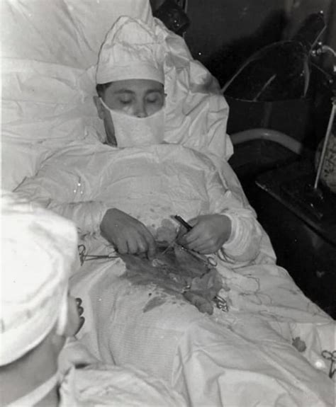 Leonid Rogozov, a 27-year-old Soviet doctor, performing surgery on ...