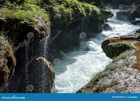 Cahabon River Going Underground and the Small Waterfalls Falling Off the Limestone Bridges in ...