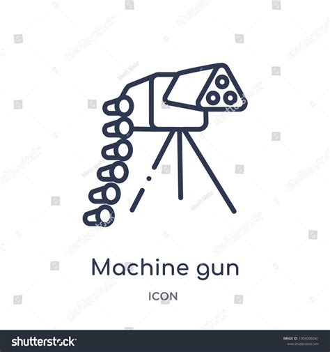 Machine Gun Icon Weapons Outline Collection Stock Vector (Royalty Free ...