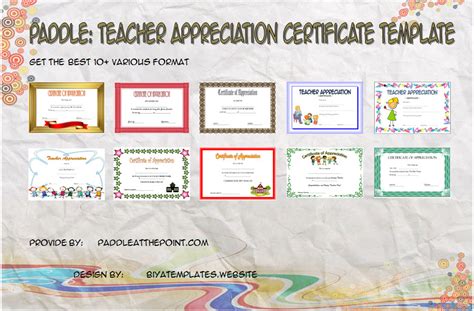 Teacher Appreciation Certificates Printable