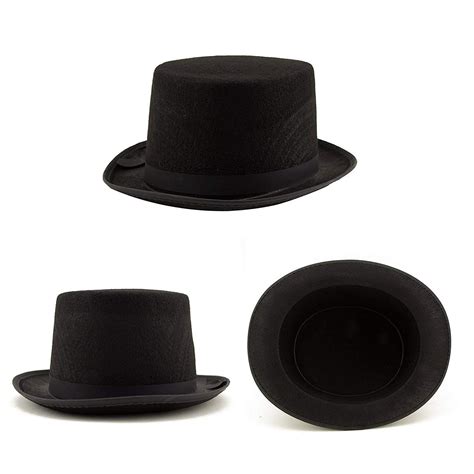 Amazon.com: Adorox Sleek Felt Black Top Hat Fancy Costume Party Accessory (Black (1 Hat)): Toys ...