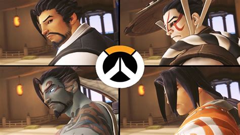 Overwatch - All Hanzo Skins with All Highlight Intros! - YouTube