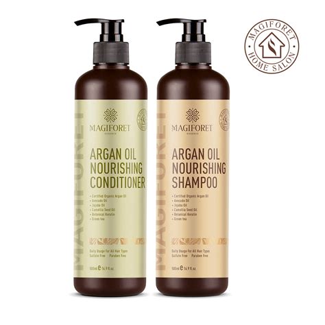 Argan Oil Shampoo and Conditioner Set (2 x 16.9 Oz), Organic Moroccan Argan Oil Shampoo ...