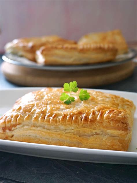 Cheese, Onion and Potato Pasty made with puff pastry, beautifully ...