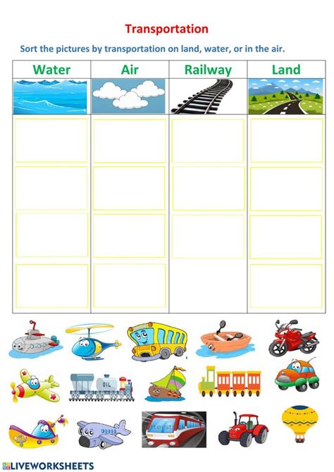 Transportation: online and pdf worksheet | Preschool activities ...