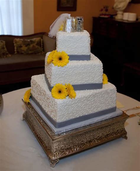 Gray & Yellow Wedding Cake + Vanilla Cake Recipe