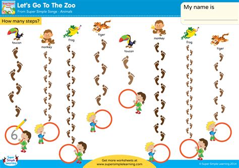 Walking In The Jungle Worksheet - How Many Steps? (2) - Super Simple