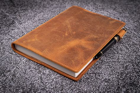 Leather Slim A5 Notebook / Planner Cover - Crazy Brown | Galen Leather