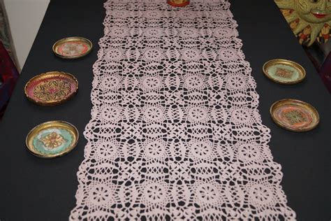 Brown crochet rectangle tablecloth 93 / 32 cm. table | Etsy