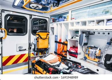 Ambulance Interior Stretchers Medical Equipment Emergency Stock Photo ...