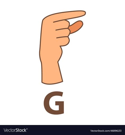 Hand showing letter g sign language alphabet Vector Image