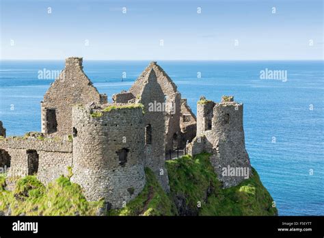 Dunluce Castle, Atlantic Coast, County Antrim, Northern Ireland Stock ...