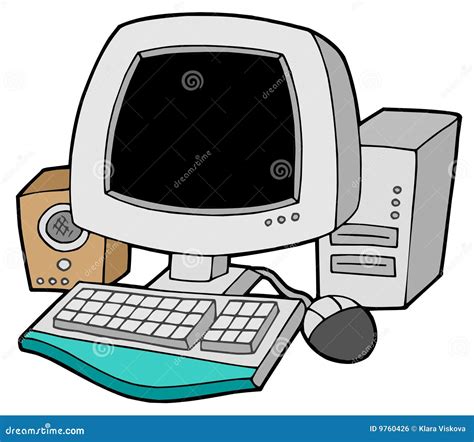 Cartoon computer stock vector. Illustration of draw, object - 9760426