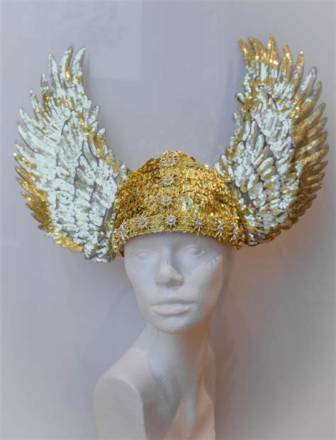 Men's Women's Winged Headdress Helmet, Headpiece, Hermes Mercury ...