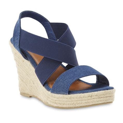 Olivia Miller Women's Helga Blue Wedge Sandal - Shoes - Women's Shoes ...