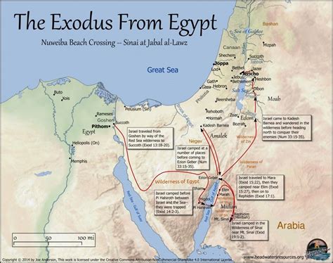 Exodus Route Map | Bible mapping, Bible history, Bible study