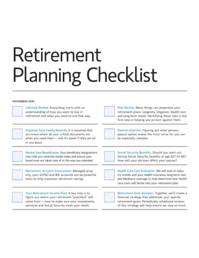 Retirement Party Checklist Printable