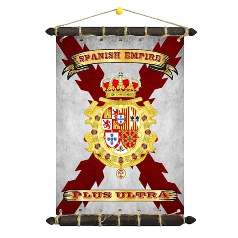 SPANISH EMPIRE Flag Standard Coat of Arms on Cotton Canvas - Etsy